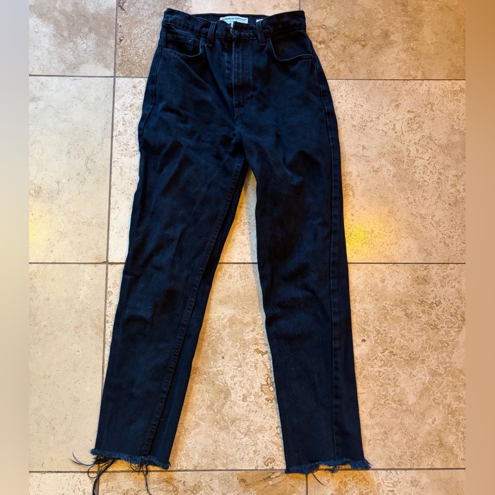American Apparel Black Denim High-Waist Jeans